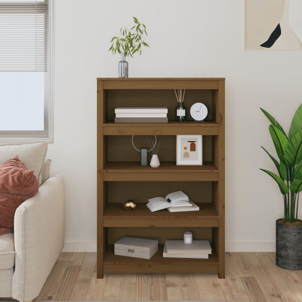 Boekenkast 80x35x126 cm massief grenenhout honingbruin is nu te koop bij PeponiXL, paradijselijk wonen!