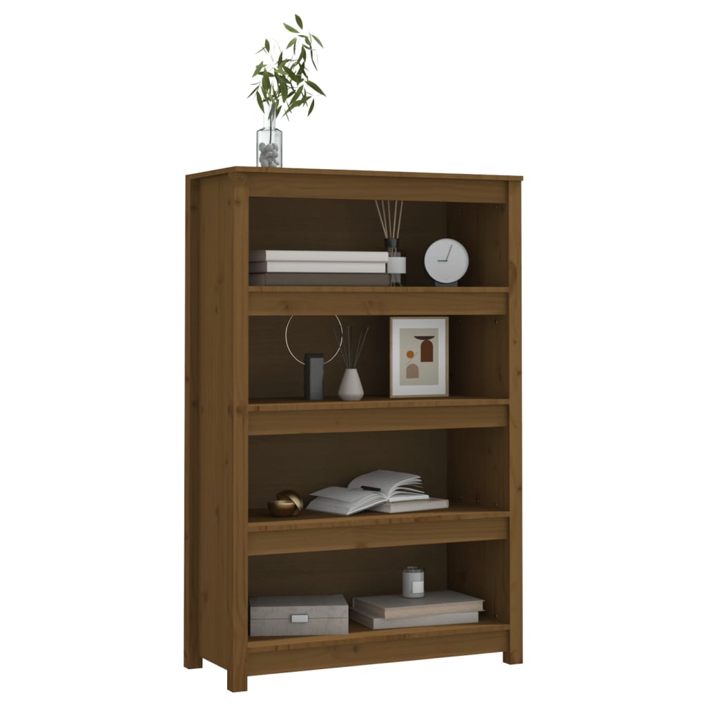 Boekenkast 80x35x126 cm massief grenenhout honingbruin is nu te koop bij PeponiXL, paradijselijk wonen!