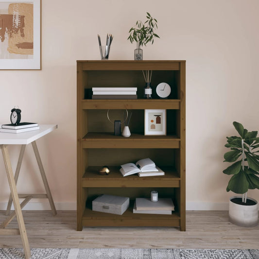 Boekenkast 80x35x126 cm massief grenenhout honingbruin is nu te koop bij PeponiXL, paradijselijk wonen!