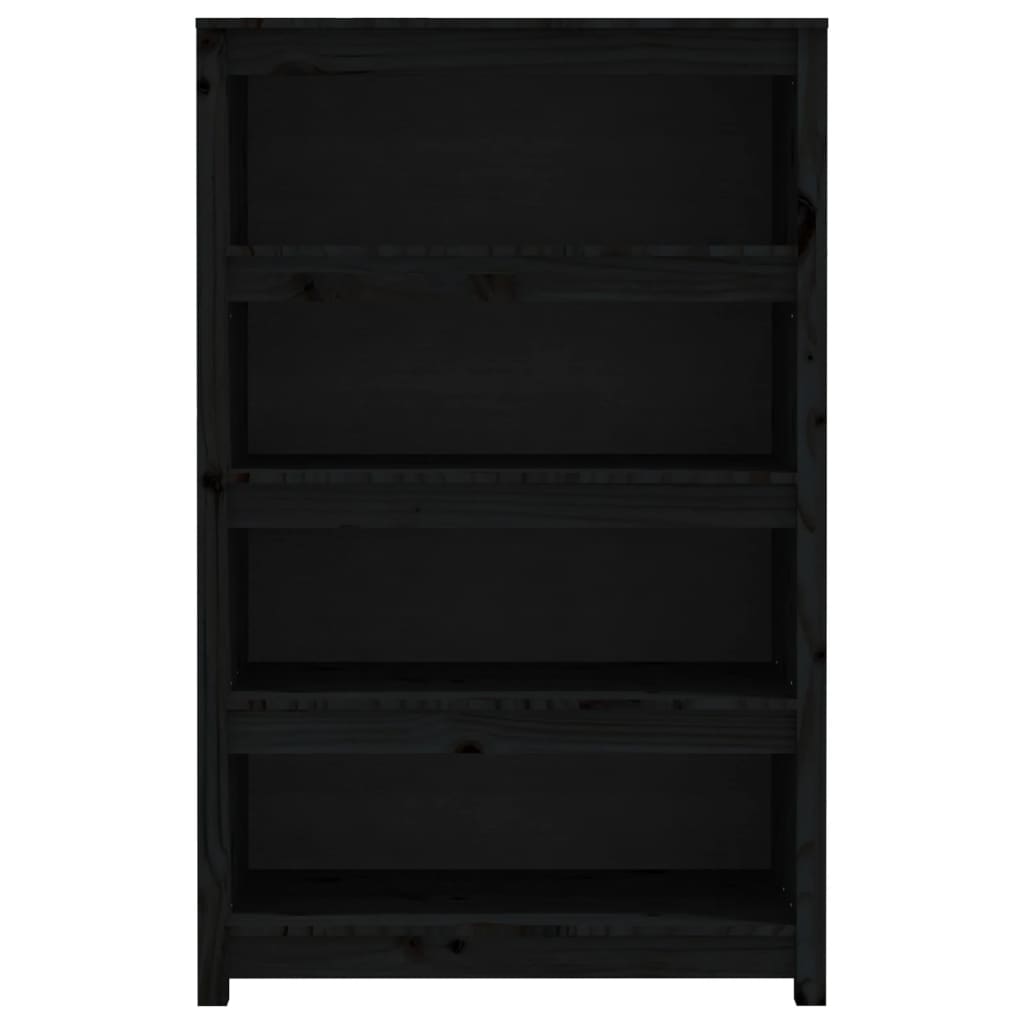Boekenkast 80x35x126 cm massief grenenhout zwart is nu te koop bij PeponiXL, paradijselijk wonen!