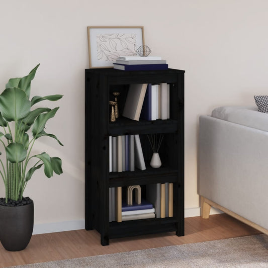 Boekenkast 50x35x97 cm massief grenenhout zwart is nu te koop bij PeponiXL, paradijselijk wonen!