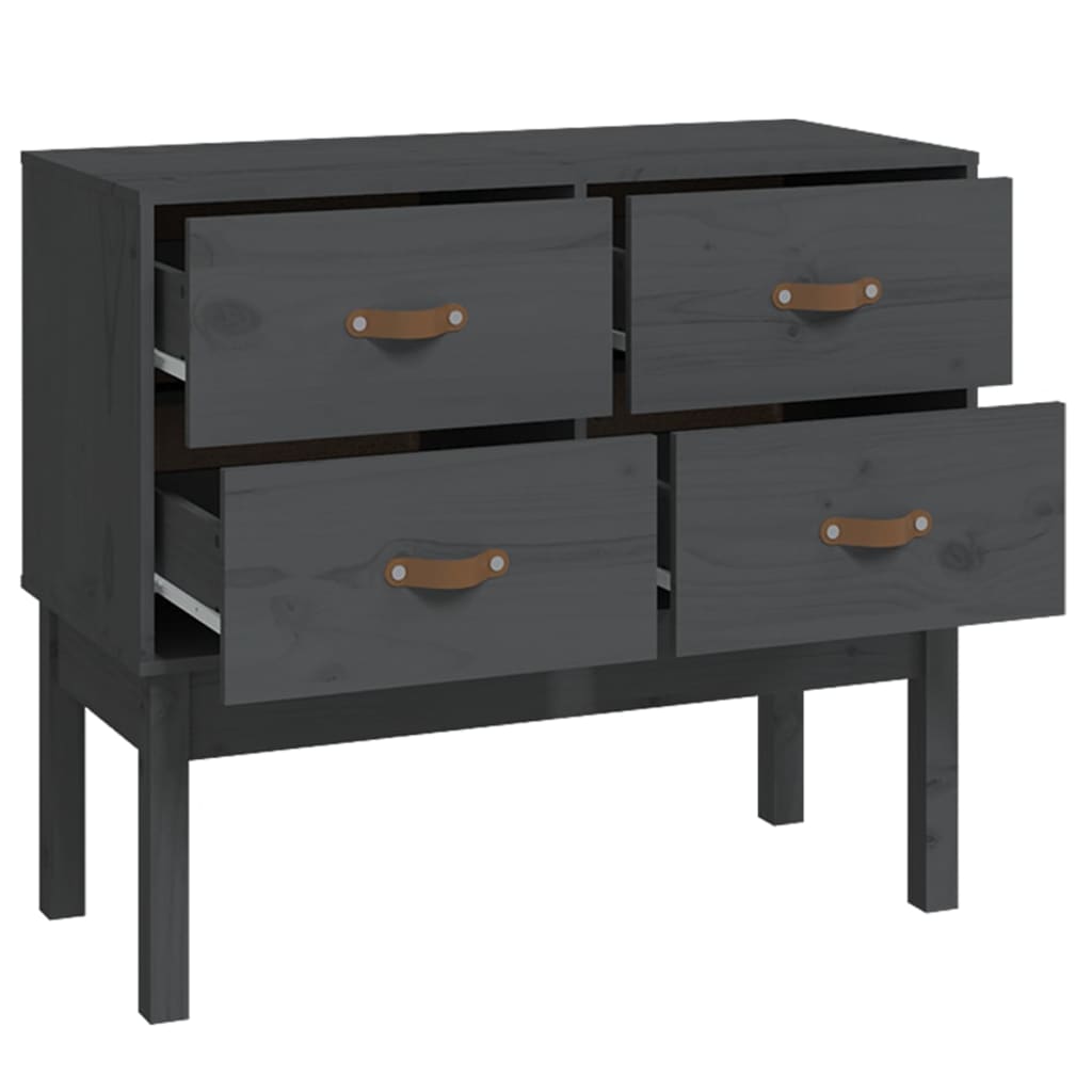Wandkast 90x40x78 cm massief grenenhout grijs is nu te koop bij PeponiXL, paradijselijk wonen!