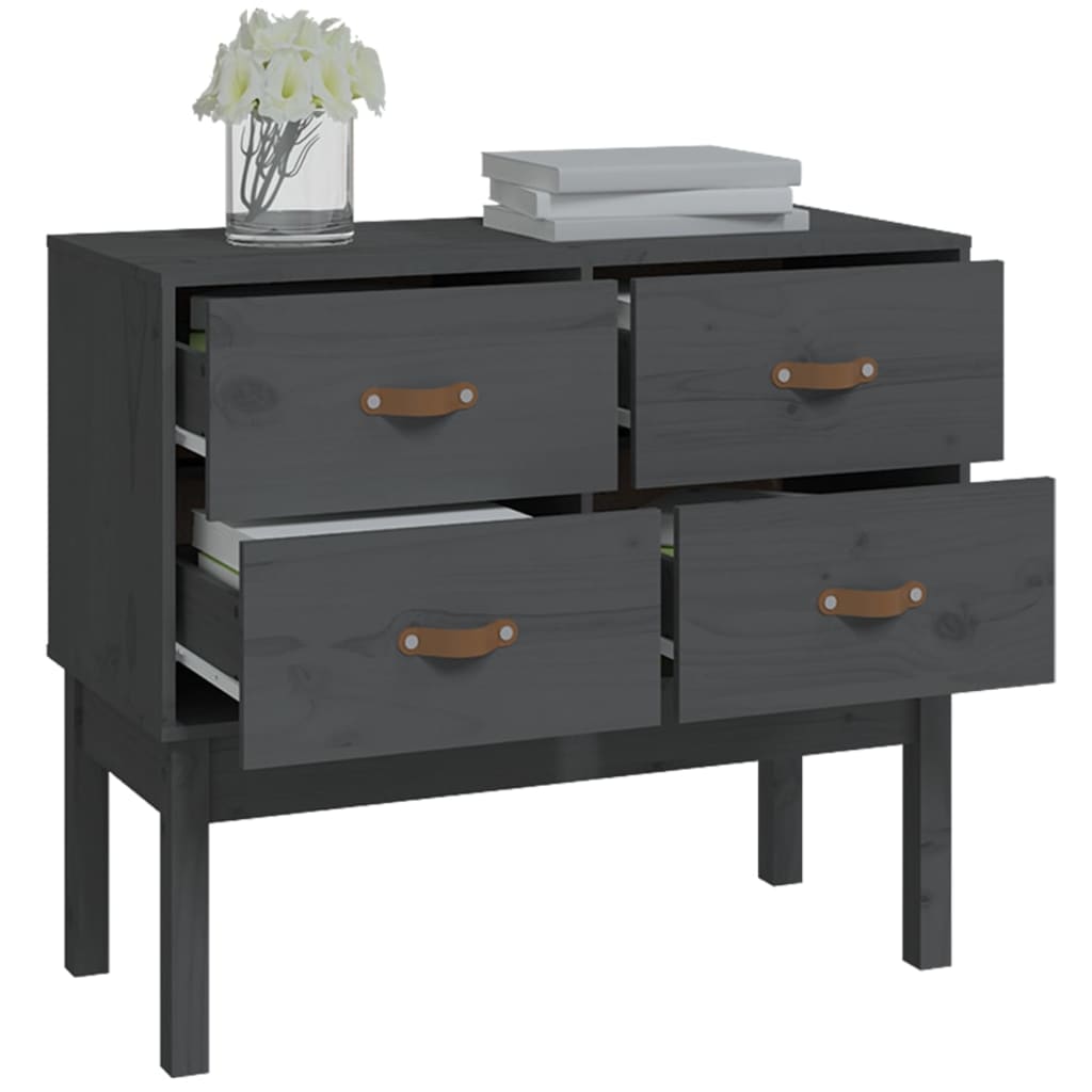 Wandkast 90x40x78 cm massief grenenhout grijs is nu te koop bij PeponiXL, paradijselijk wonen!