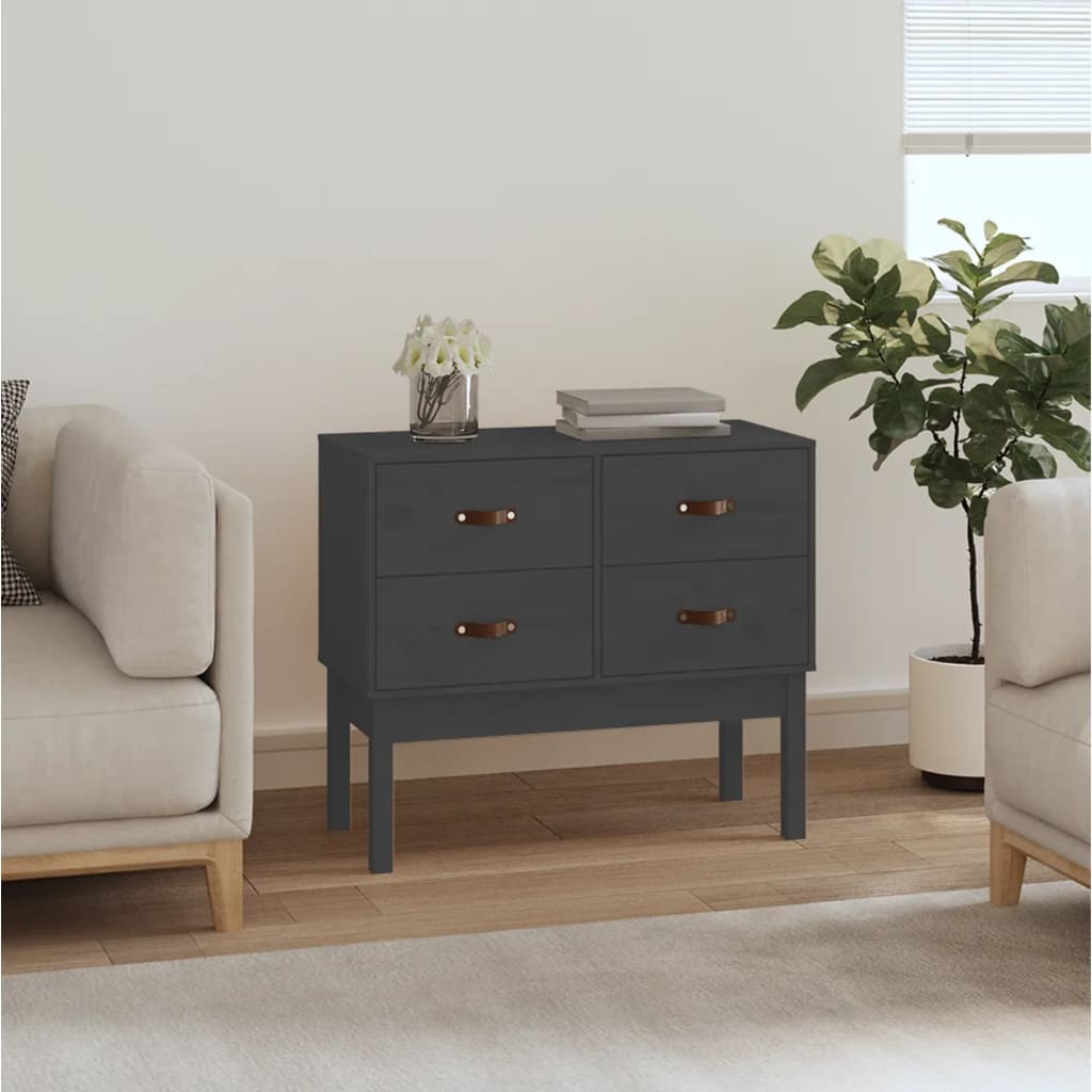 Wandkast 90x40x78 cm massief grenenhout grijs is nu te koop bij PeponiXL, paradijselijk wonen!