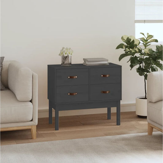 Wandkast 90x40x78 cm massief grenenhout grijs is nu te koop bij PeponiXL, paradijselijk wonen!