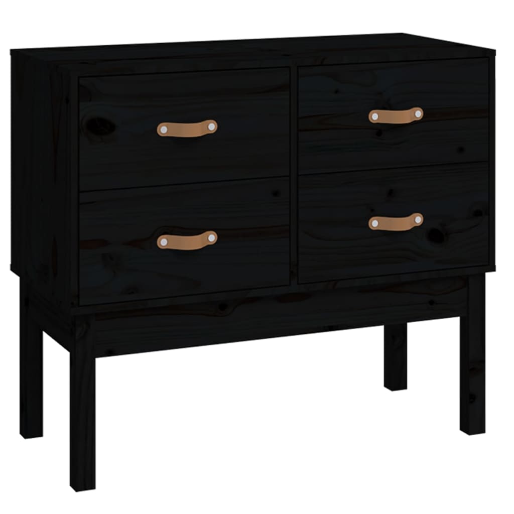 Wandkast 90x40x78 cm massief grenenhout zwart is nu te koop bij PeponiXL, paradijselijk wonen!