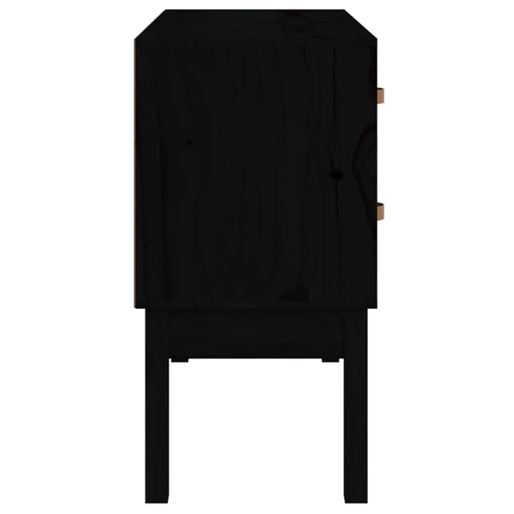Wandkast 90x40x78 cm massief grenenhout zwart is nu te koop bij PeponiXL, paradijselijk wonen!