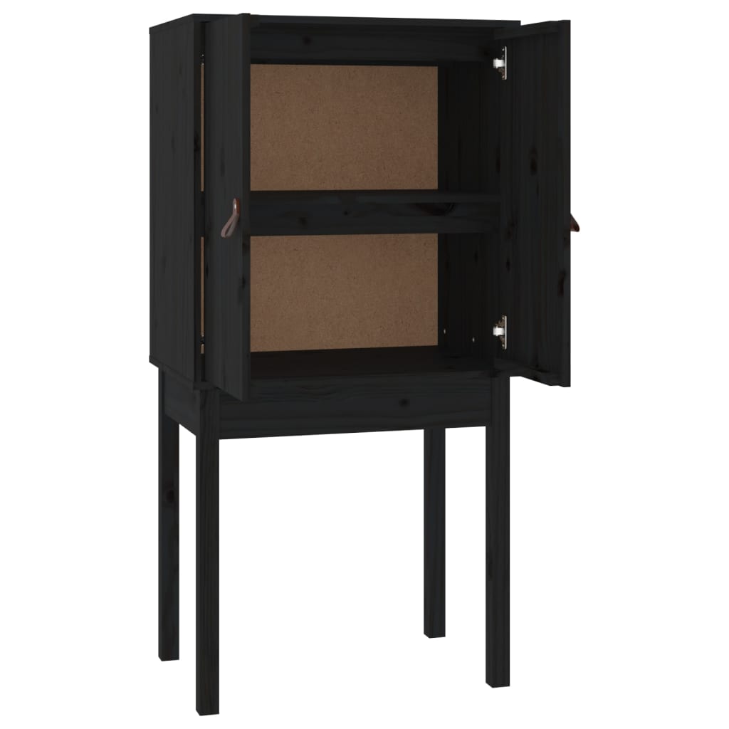 Hoge kast 60x40x120 cm massief grenenhout zwart is nu te koop bij PeponiXL, paradijselijk wonen!