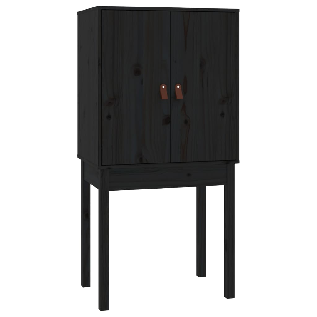 Hoge kast 60x40x120 cm massief grenenhout zwart is nu te koop bij PeponiXL, paradijselijk wonen!