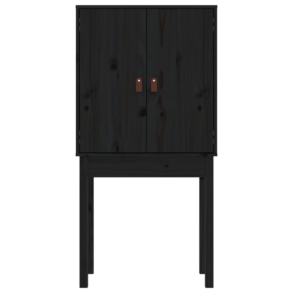 Hoge kast 60x40x120 cm massief grenenhout zwart is nu te koop bij PeponiXL, paradijselijk wonen!