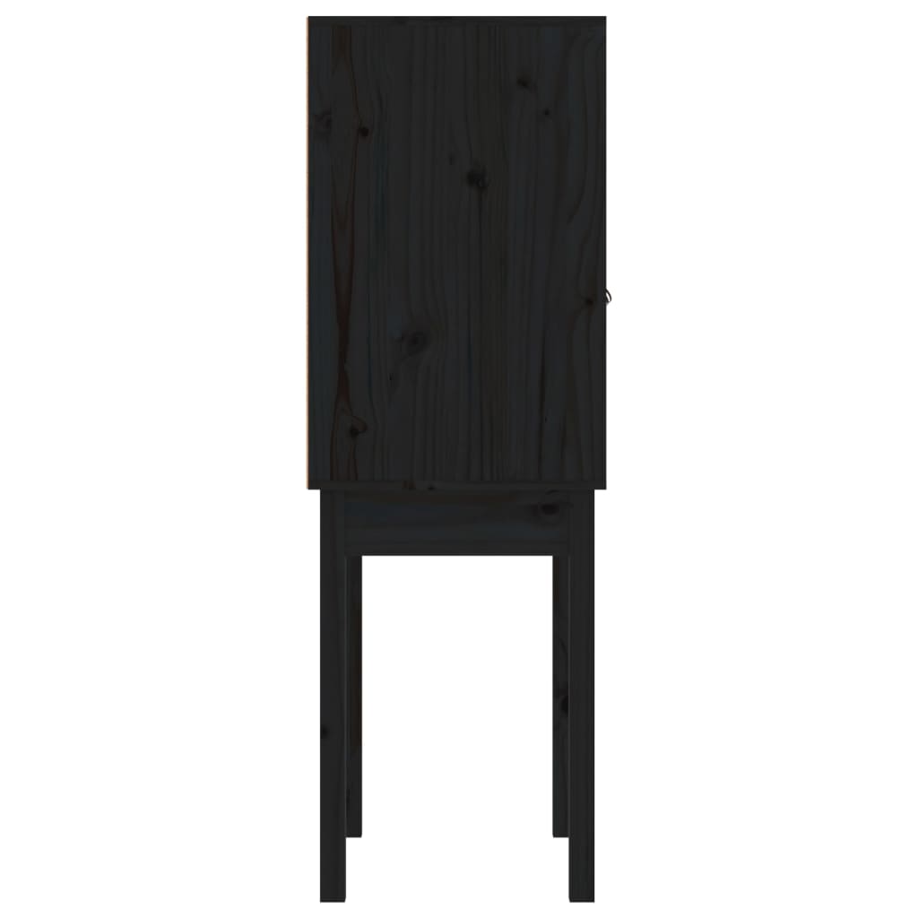 Hoge kast 60x40x120 cm massief grenenhout zwart is nu te koop bij PeponiXL, paradijselijk wonen!