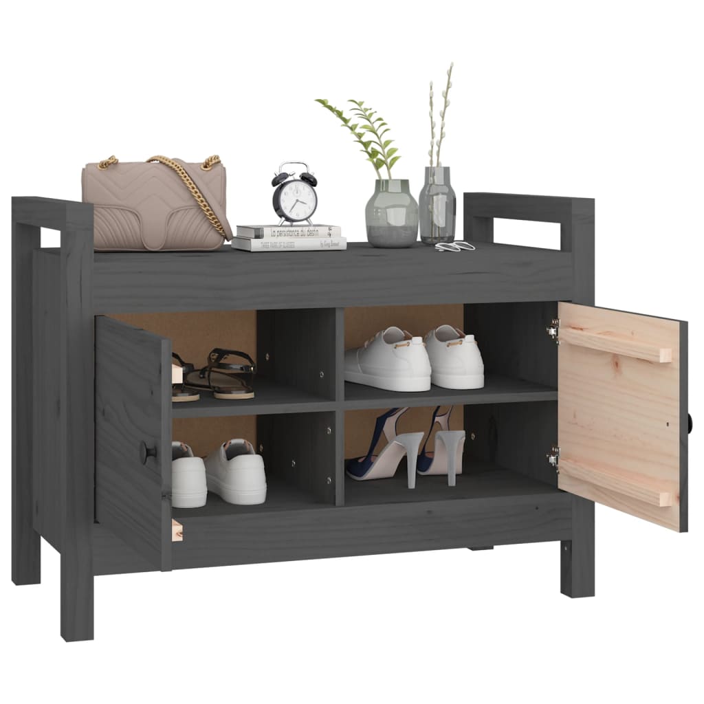 Halbankje 80x40x60 cm massief grenenhout grijs is nu te koop bij PeponiXL, paradijselijk wonen!