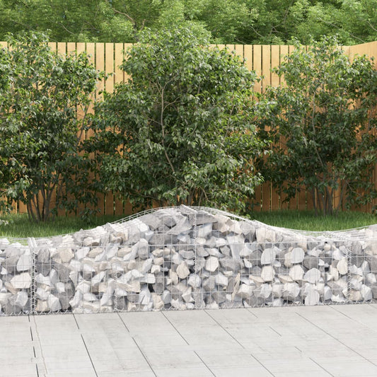 Schanskorven 10 st gewelfd 200x50x40/60 cm gegalvaniseerd ijzer is nu te koop bij PeponiXL, paradijselijk wonen!