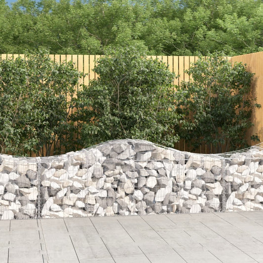 Schanskorven 10 st gewelfd 200x50x60/80 cm gegalvaniseerd ijzer is nu te koop bij PeponiXL, paradijselijk wonen!