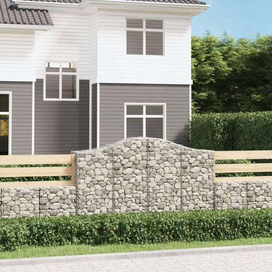 Schanskorven 6 st gewelfd 200x50x120/140 cm ijzer is nu te koop bij PeponiXL, paradijselijk wonen!