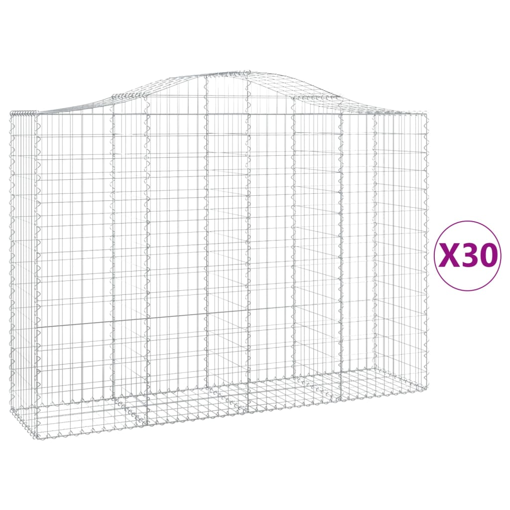 Schanskorven 30 st gewelfd 200x50x140/160 cm ijzer is nu te koop bij PeponiXL, paradijselijk wonen!