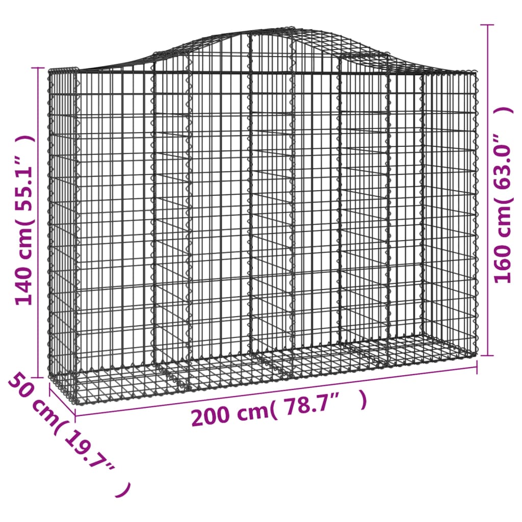 Schanskorven 30 st gewelfd 200x50x140/160 cm ijzer is nu te koop bij PeponiXL, paradijselijk wonen!