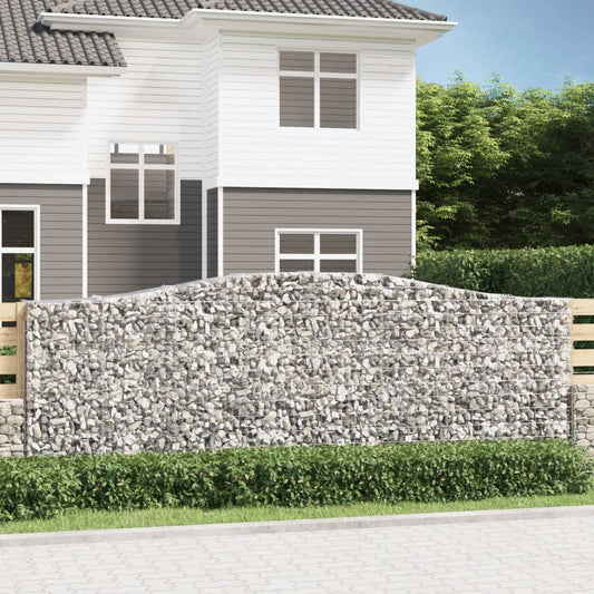 Schanskorven 7 st gewelfd 400x50x140/160 cm ijzer is nu te koop bij PeponiXL, paradijselijk wonen!
