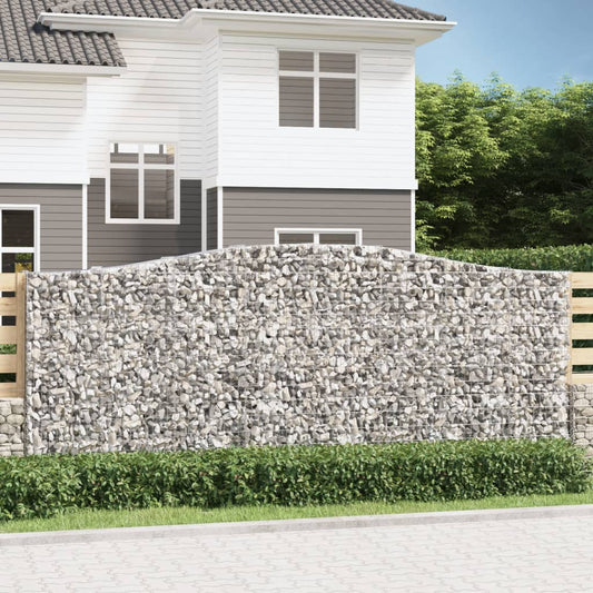 Schanskorven 8 st gewelfd 400x50x160/180 cm ijzer is nu te koop bij PeponiXL, paradijselijk wonen!