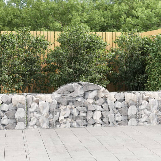 Schanskorven 8 st gewelfd 200x30x60/80 cm gegalvaniseerd ijzer is nu te koop bij PeponiXL, paradijselijk wonen!
