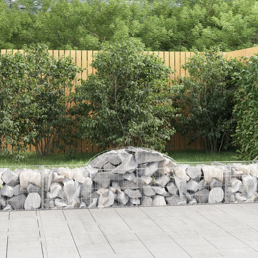 Schanskorven 5 st gewelfd 200x50x40/60 cm gegalvaniseerd ijzer is nu te koop bij PeponiXL, paradijselijk wonen!