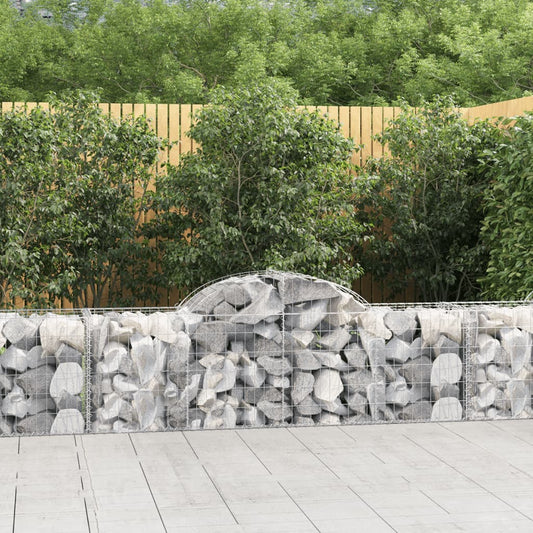Schanskorven 9 st gewelfd 200x50x60/80 cm gegalvaniseerd ijzer is nu te koop bij PeponiXL, paradijselijk wonen!
