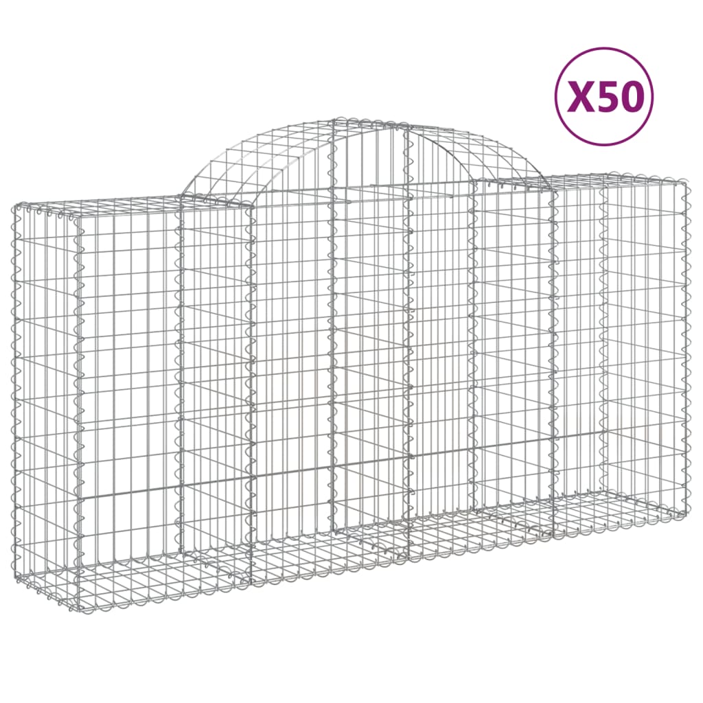 Schanskorven 50 st gewelfd 200x50x100/120 cm ijzer is nu te koop bij PeponiXL, paradijselijk wonen!
