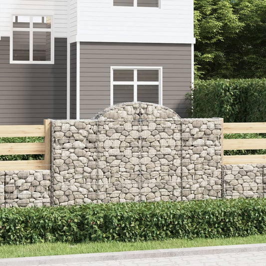 Schanskorven 6 st gewelfd 200x50x120/140 cm ijzer is nu te koop bij PeponiXL, paradijselijk wonen!
