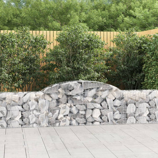 Schanskorven 4 st gewelfd 300x30x60/80 cm gegalvaniseerd ijzer is nu te koop bij PeponiXL, paradijselijk wonen!
