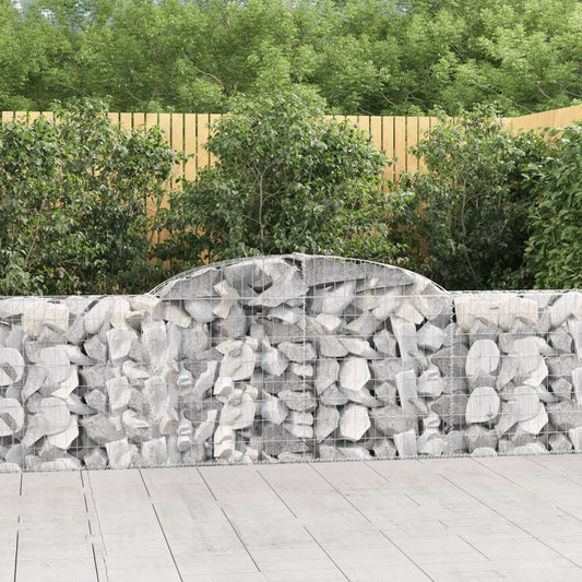 Schanskorven 4 st gewelfd 300x30x80/100 cm gegalvaniseerd ijzer is nu te koop bij PeponiXL, paradijselijk wonen!