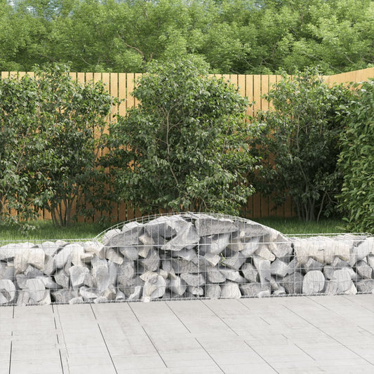 Schanskorven 8 st gewelfd 300x50x40/60 cm gegalvaniseerd ijzer is nu te koop bij PeponiXL, paradijselijk wonen!