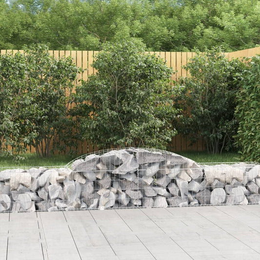 Schanskorven 10 st gewelfd 300x50x40/60 cm gegalvaniseerd ijzer is nu te koop bij PeponiXL, paradijselijk wonen!