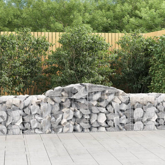 Schanskorven 4 st gewelfd 300x50x60/80 cm gegalvaniseerd ijzer is nu te koop bij PeponiXL, paradijselijk wonen!