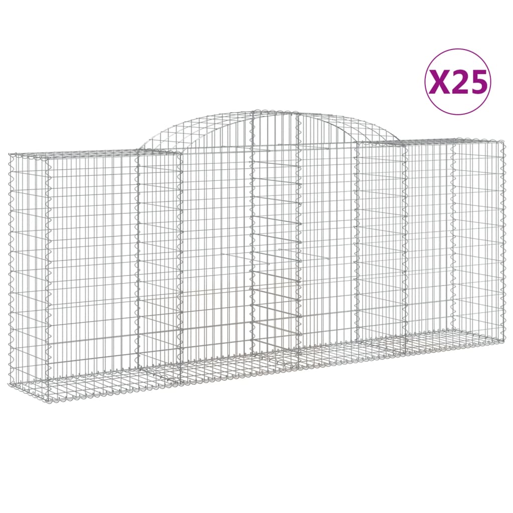 Schanskorven 25 st gewelfd 300x50x120/140 cm ijzer is nu te koop bij PeponiXL, paradijselijk wonen!