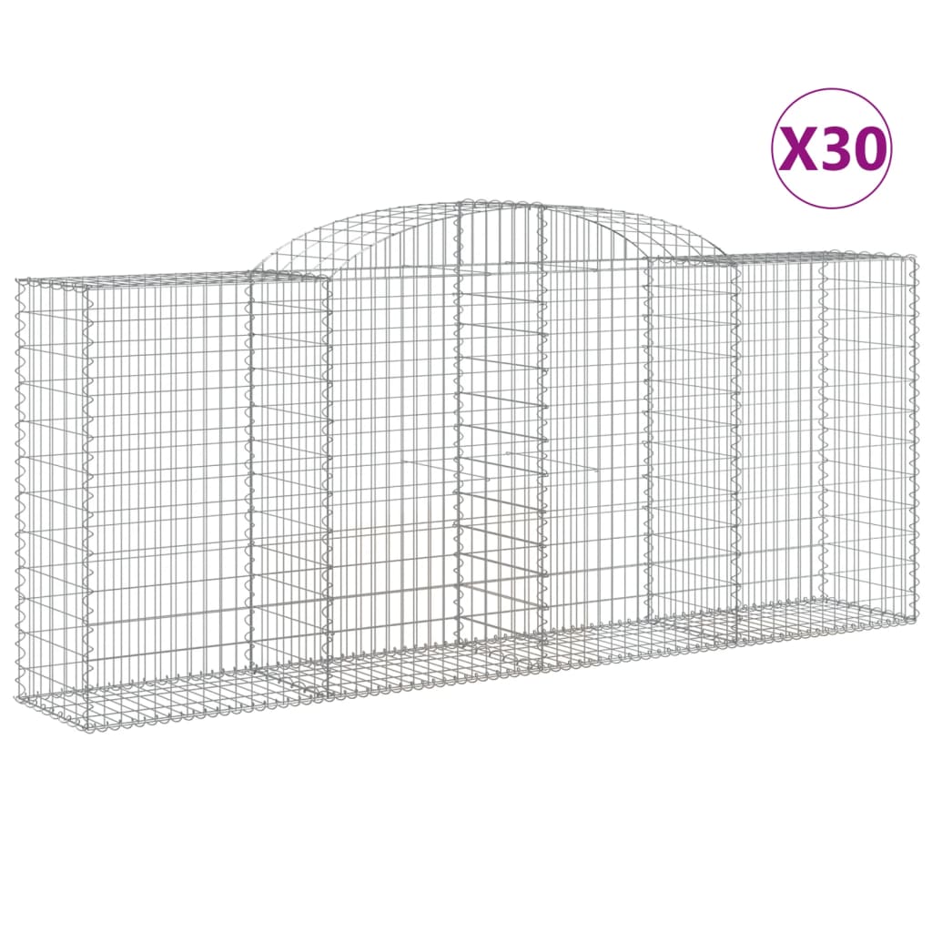 Schanskorven 30 st gewelfd 300x50x120/140 cm ijzer is nu te koop bij PeponiXL, paradijselijk wonen!