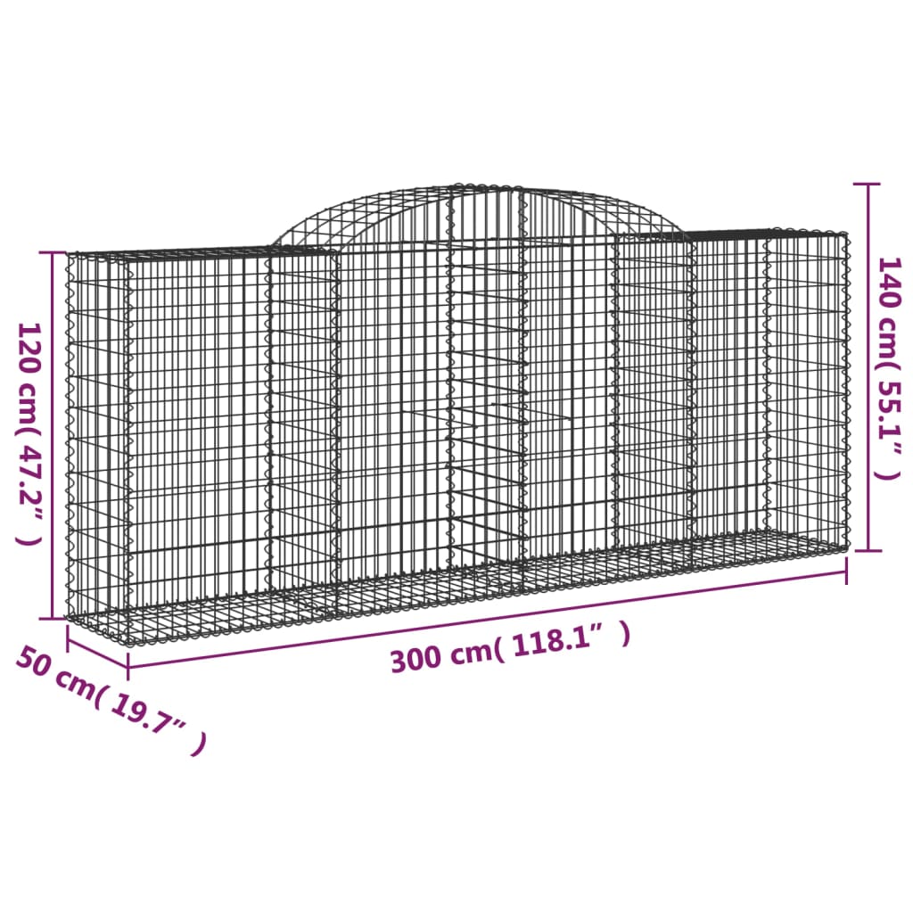 Schanskorven 30 st gewelfd 300x50x120/140 cm ijzer is nu te koop bij PeponiXL, paradijselijk wonen!