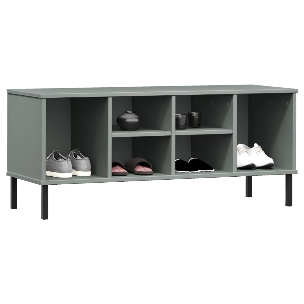 Schoenenrek met metalen poten OSLO 106x35x45 cm grenen grijs Schoenenrek met metalen poten OSLO 106x35x45 cm grenen grijs