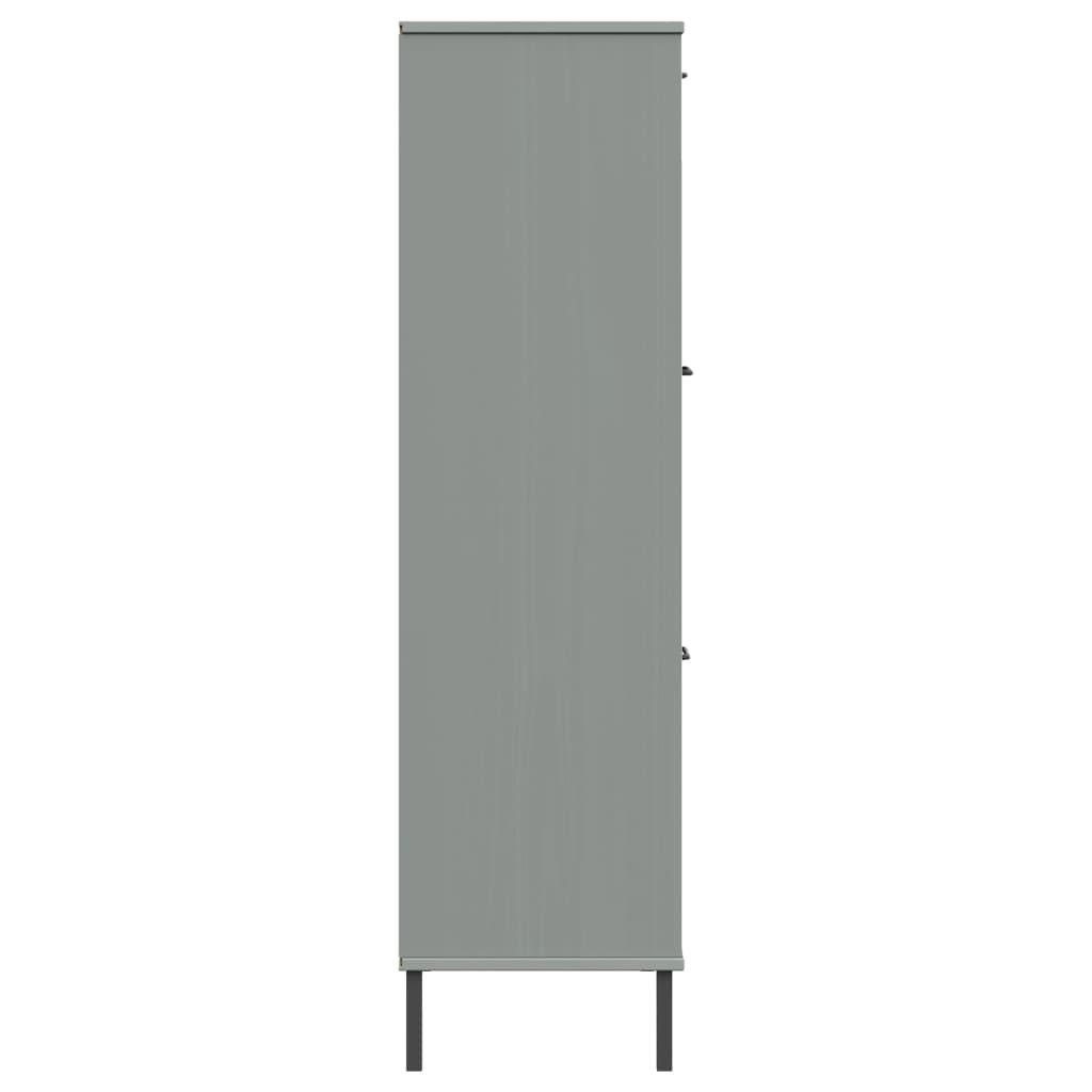 Boekenkast met metalen poten OSLO 90x35x128,5 cm hout grijs is nu te koop bij PeponiXL, paradijselijk wonen!