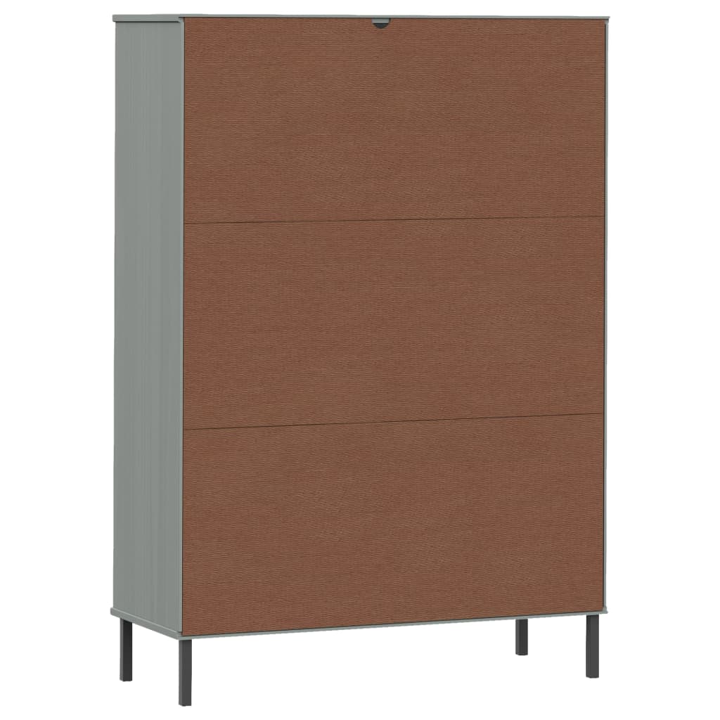 Boekenkast met metalen poten OSLO 90x35x128,5 cm hout grijs is nu te koop bij PeponiXL, paradijselijk wonen!