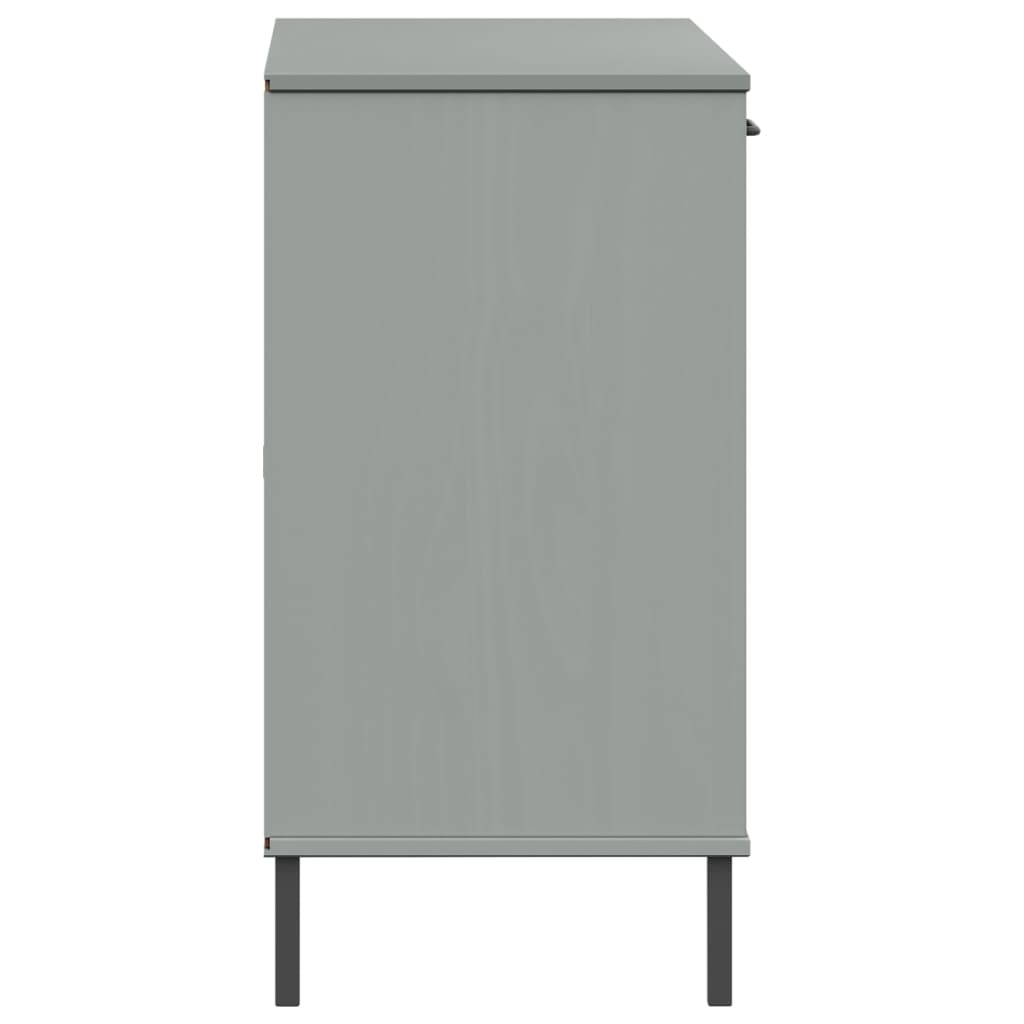 Dressoir met metalen poten OSLO 113x40x77 cm grenenhout grijs is nu te koop bij PeponiXL, paradijselijk wonen!