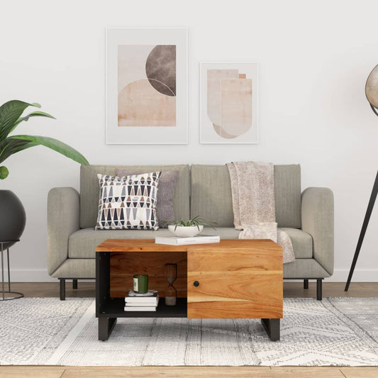 Salontafel 80x50x40 cm massief acaciahout en bewerkt hout is nu te koop bij PeponiXL, paradijselijk wonen!