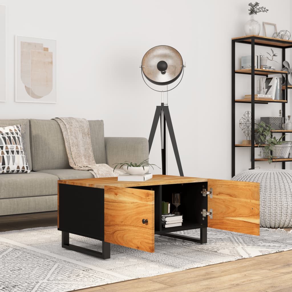 Salontafel 80x50x40 cm massief acaciahout en bewerkt hout is nu te koop bij PeponiXL, paradijselijk wonen!