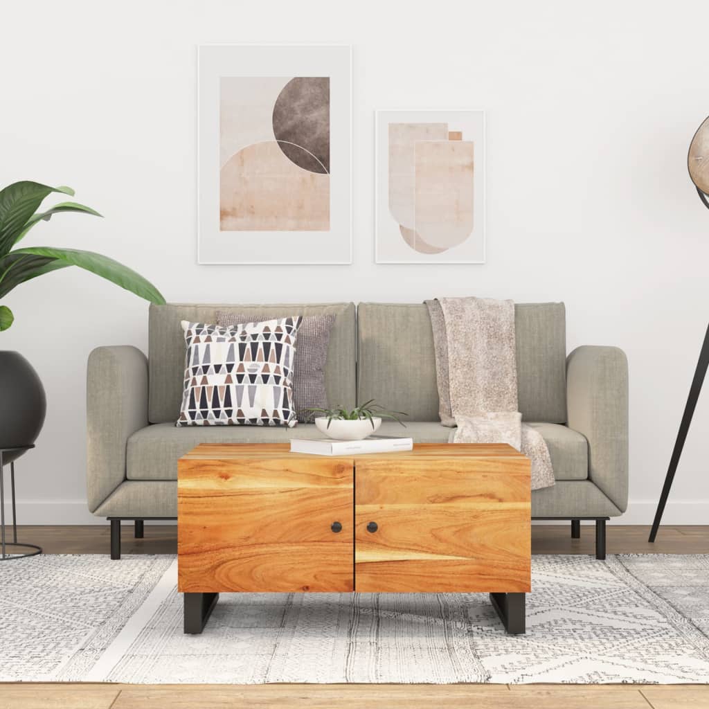 Salontafel 80x50x40 cm massief acaciahout en bewerkt hout is nu te koop bij PeponiXL, paradijselijk wonen!