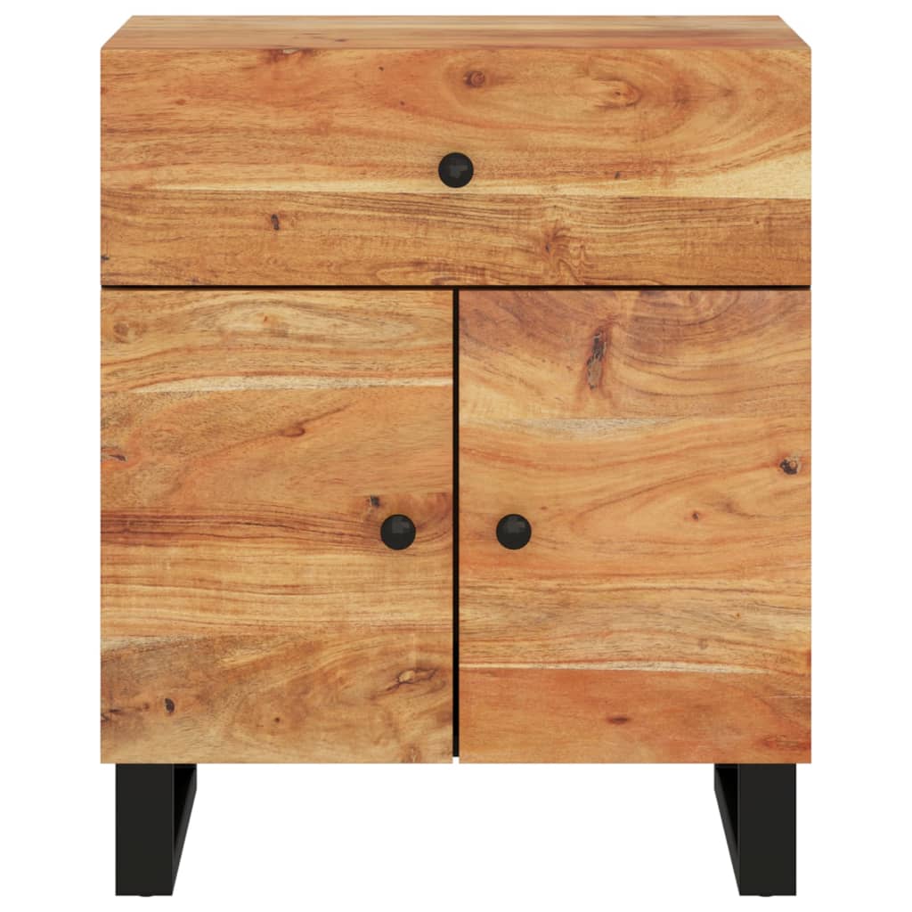 Nachtkastje 50x33x60 cm massief acaciahout en bewerkt hout is nu te koop bij PeponiXL, paradijselijk wonen!
