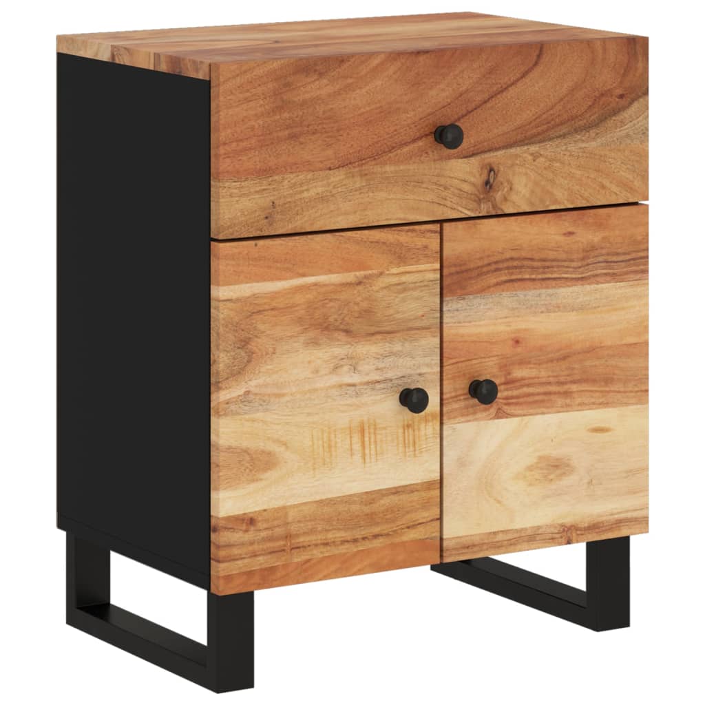 Nachtkastje 50x33x60 cm massief acaciahout en bewerkt hout is nu te koop bij PeponiXL, paradijselijk wonen!