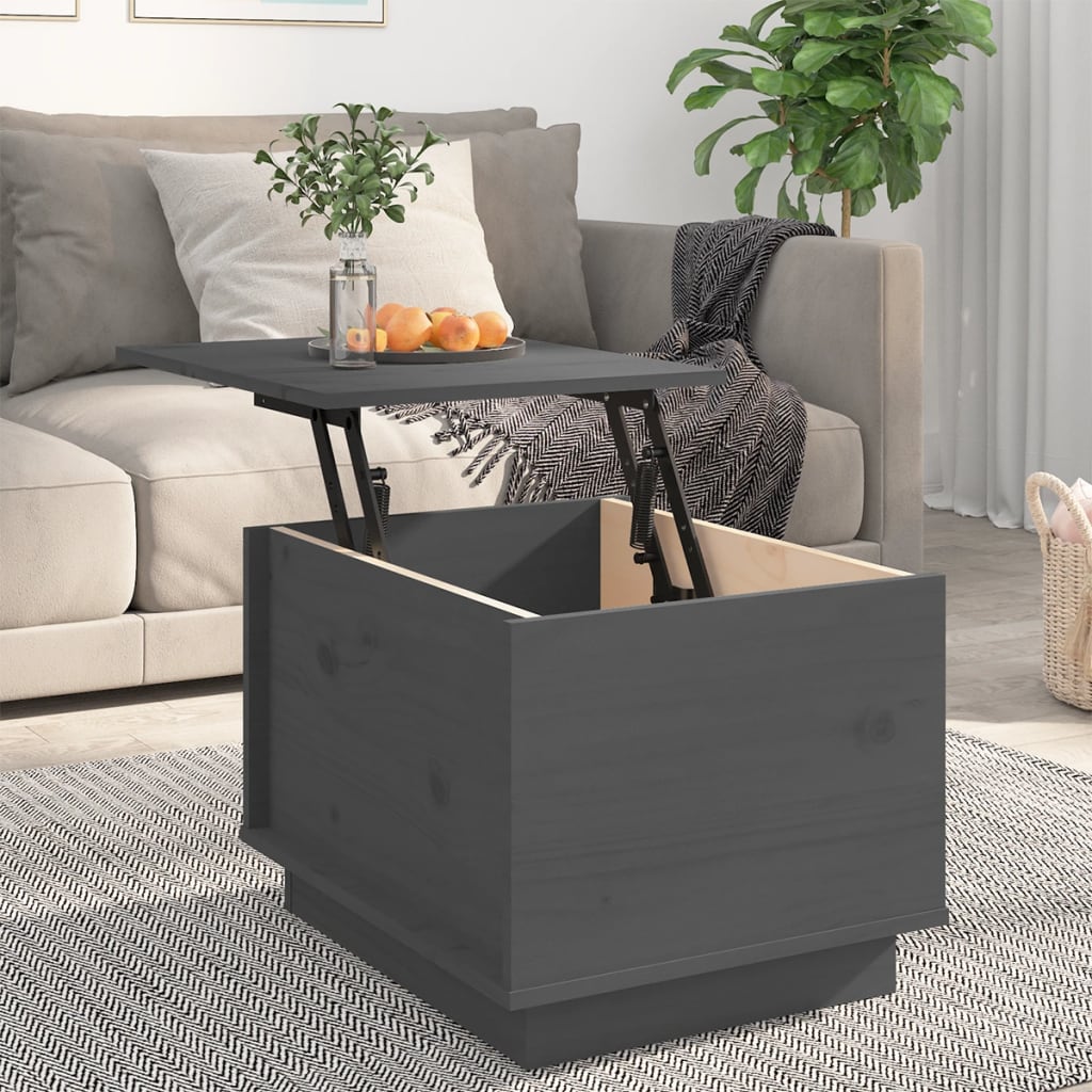 Salontafel 40x50x35 cm massief grenenhout grijs is nu te koop bij PeponiXL, paradijselijk wonen!