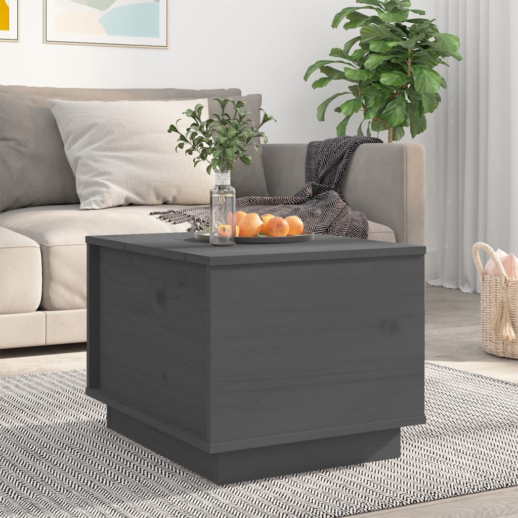 Salontafel 40x50x35 cm massief grenenhout grijs is nu te koop bij PeponiXL, paradijselijk wonen!
