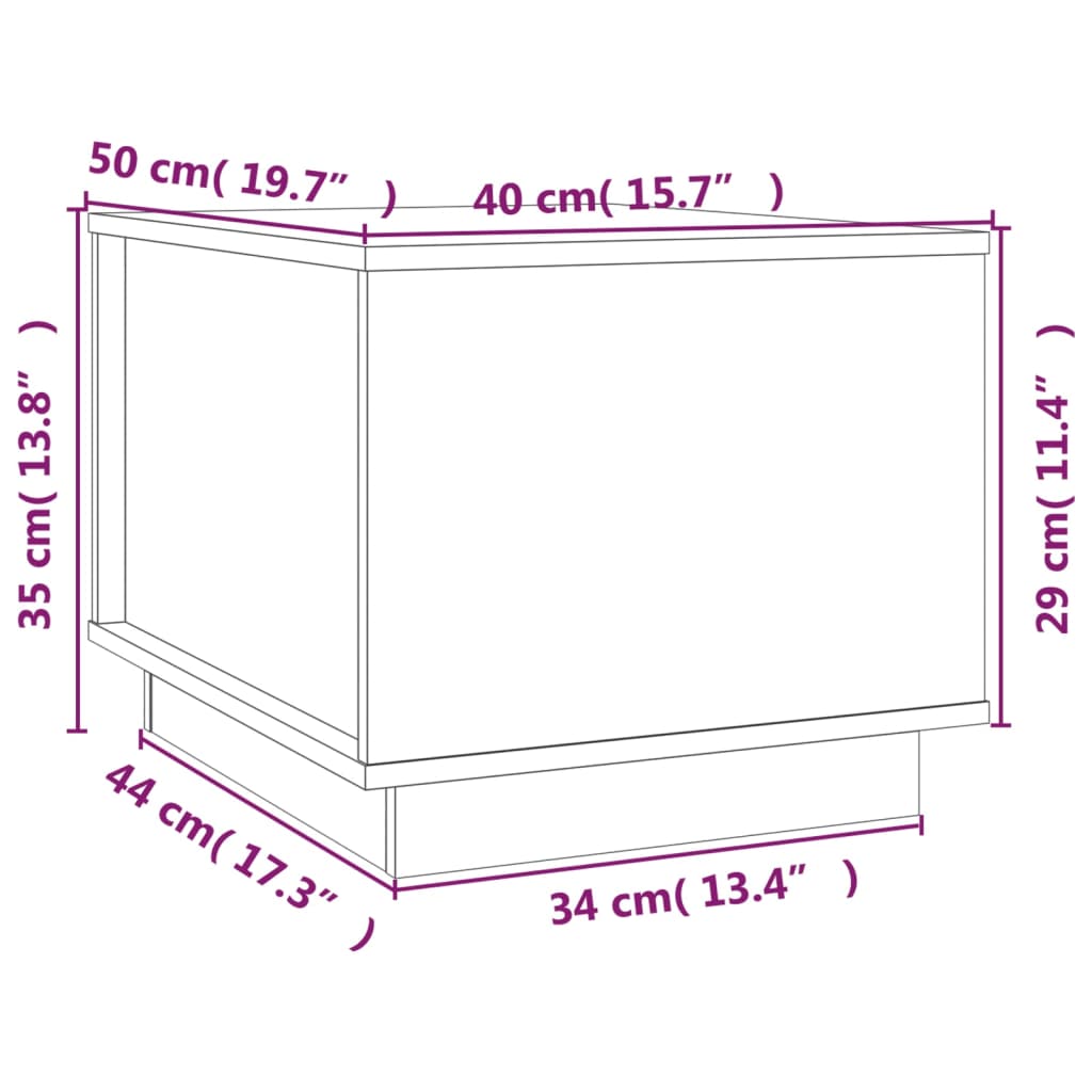 Salontafel 40x50x35 cm massief grenenhout honingbruin is nu te koop bij PeponiXL, paradijselijk wonen!