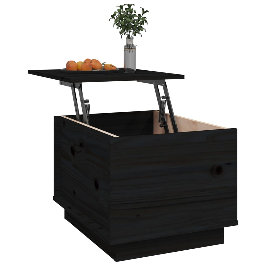 Salontafel 40x50x35 cm massief grenenhout zwart is nu te koop bij PeponiXL, paradijselijk wonen!