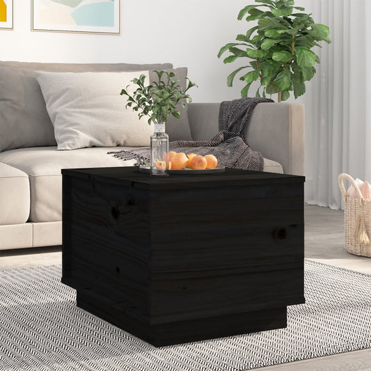 Salontafel 40x50x35 cm massief grenenhout zwart is nu te koop bij PeponiXL, paradijselijk wonen!